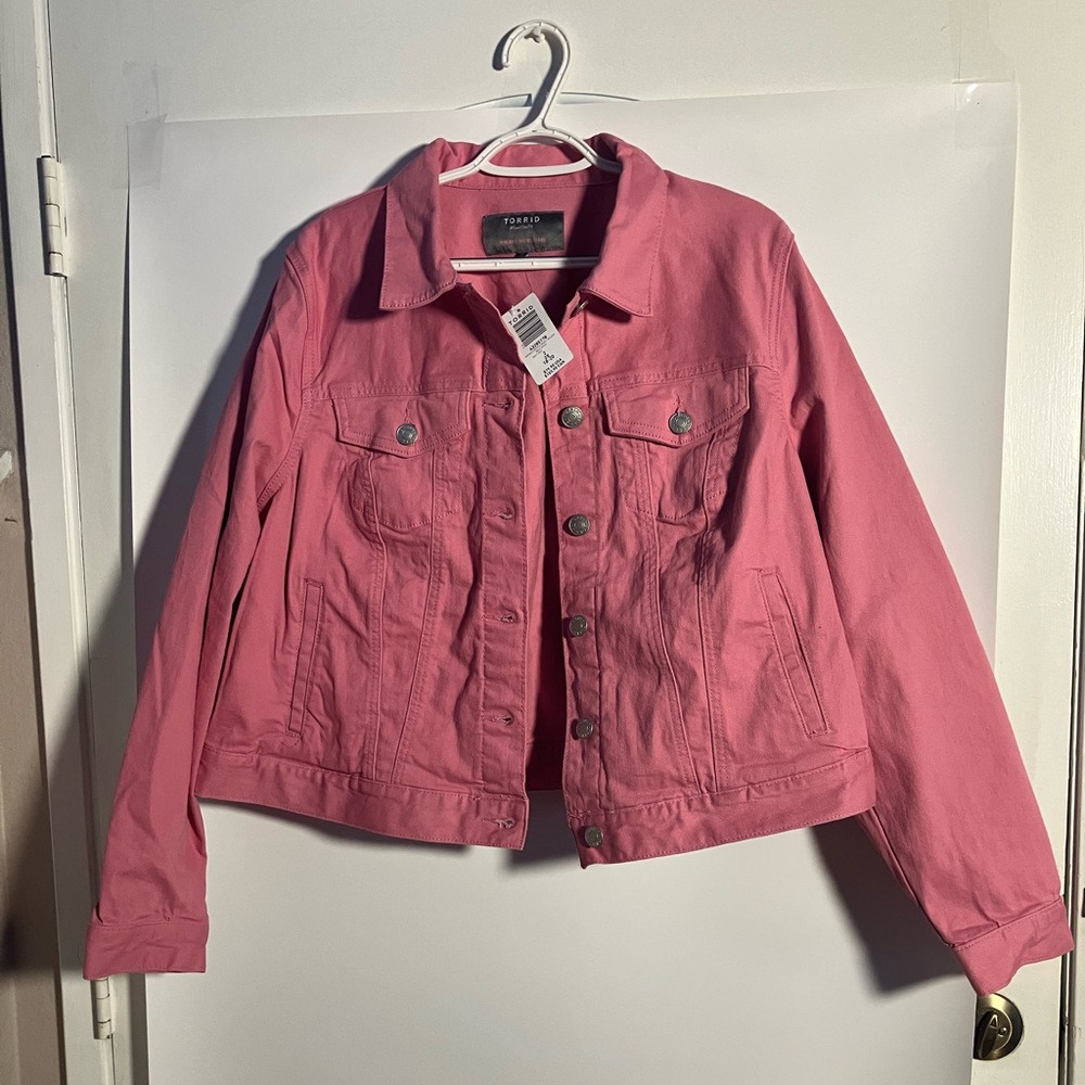 NWT Torrid Vibrant Pink Jean Jacket